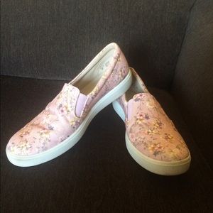 Floral slip on sneakers